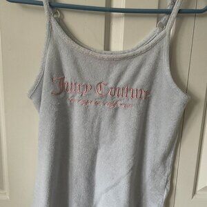 Y2K Juicy Couture Terry Cloth Cami Tank Top Blue Pink Logo Adult Women's M
